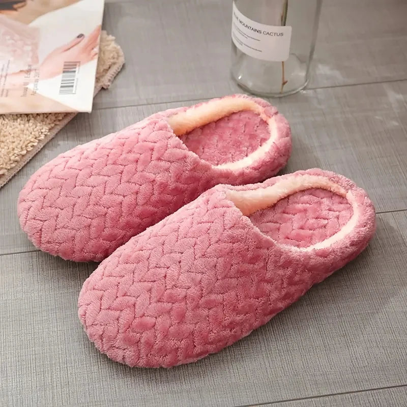 Unisex Fluffy Home Slippers Soft Lightweight Anti Slip Comfortable Indoor Slides for Autumn Winter