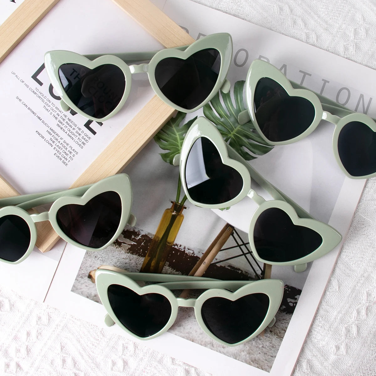 Bachelorette Party Heart Shaped Glasses Black White Pink Avocado Green Wedding Bridal Shower Decor Bridesmaid Gifts Bride to Be