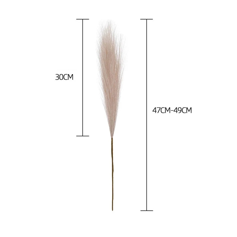 55CM 5PCS Fluffy Pampas Grass Boho Decor Flower Fake Plant Reed Simulated Wedding Party Christmas Home Decor Artificial Flower